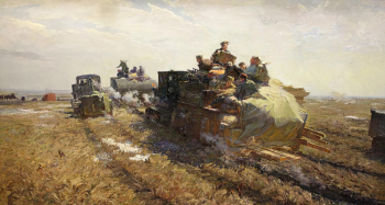 Попов Владимир Александрович. Весна Казахстана. Холст, масло. 136х236. 1957. Государственный музей изобразительных искусств Республики Татарстан.