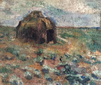 Рубан Игорь Павлович. Казахская юрта в степи. Холст, масло. 50х61,5. 1935. Чайковская художественная галерея.