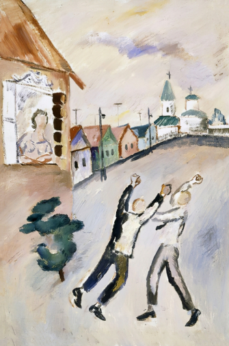 Агапов Игорь Александрович. Драка. Холст, масло. 60,3х40,5. 1960-е. Художественная культура Русского Севера.