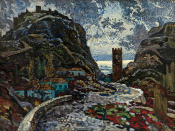 Пурыгин Валентин Захарович. Воспоминание о Крыме. Судак. Холст, масло. 176х190. 1965. Самарский областной художественный музей.