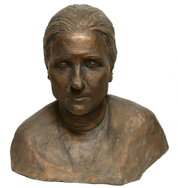 Воскресенская Маргарита Михайловна. Портрет Бестужевой. Бронза. 47х46х35. 20 век. Калининградский областной музей изобразительных искусств.