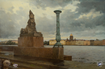 Слепушкин Дмитрий Анатольевич. Сфинкс. Холст, масло. 79х120. 1996. Авторское собрание.