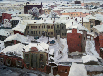 Черёмин Василий Васильевич. Томск зимний. Холст, масло. 85х110. 1982. Юргинский музей детского изобразительного искусства народов Сибири и Дальнего Востока.