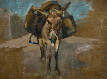 Жарков Борис Степанович. Ослик. Холст на фанере, масло. 32х42. 1930-е. Самарский областной художественный музей.