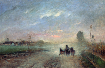Михай Мункачи (Михай Либ). Пыльная дорога II. Холст, масло. 96х128,7. 1884. Венгерская национальная галерея.