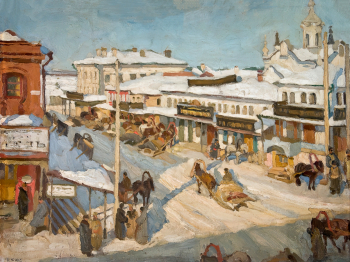 Юон Константин Фёдорович. Нижний Новгород зимой. Холст, масло. 1908. Нижегородский государственный художественный музей.