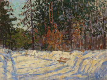 Тягунов Владимир Петрович. Зимний лес в Горках. Холст, масло. 100х130. 1967. Семикаракорский историко-краеведческий музей.