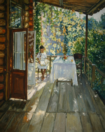 Радимов Павел Александрович. Балкон. Холст, масло. 138х113. 1915. Козьмодемьянский культурно-исторический музейный комплекс.