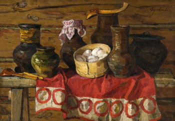 Родионов Валерий Васильевич. Кринки. Холст, масло. 68,5х99,5. 1971. Тамбовская областная картинная галерея.