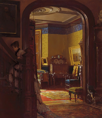 Истмен Джонсон. Не дома. Картон, масло. 67,1х56,7. 1873. Бруклинский музей.