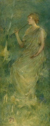 Томас Уилмер Дьюинг. Музыка. Холст, масло. 130,7х51,9. 1896-1900. Бруклинский музей.