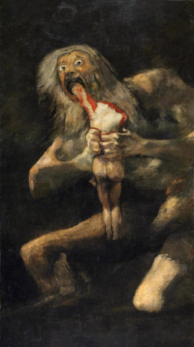 Франсиско Гойя. Сатурн, пожирающий своего сына. Холст, масло. 146х83. 1819-1823. Музей Прадо.