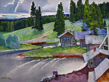 Штраних Владимир Фёдорович. Баньки в заводи. Холст, масло. 90х120. 1977. Томский областной художественный музей.