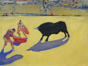 Казас Михаил Моисеевич. Испания (Бой быков). Холст, масло. 45х60. 20 век. Симферопольский художественный музей.