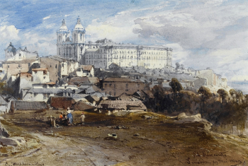 Эдуард Хильдебрандт. Сан-Висенте-де-Фора. Бумага, акварель. 17х25,6. 1849. Частное собрание.