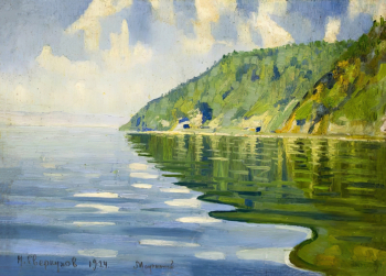 Сверкунов Иван Павлович. Байкал у Маритуя. Картон, масло. 30х41. 1924. Иркутский областной художественный музей имени В.П.Сукачева.