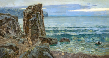 Тетенькин Владимир Владимирович. Байкал. Холст, масло. 95х175. 1989. Картинная галерея (Усть-Илимск).