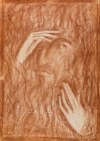 Горяев Сергей Витальевич. Христос. Бумага, карандаш. 85х60. 1980-е. Частная коллекция.