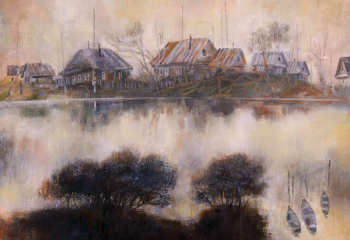 Овасапов Игорь Тигранович. Утро на реке. Холст, масло. 35х50. 1994. Тюменское музейно-просветительское объединение.