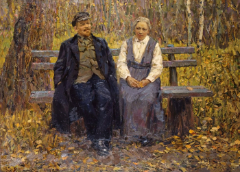 Варламов Алексей Григорьевич. Осень в Горках. Холст, масло. 130х185. 1960. Художественная культура Русского Севера.