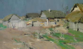 Моисеенко Евсей Евсеевич. Белорусский мотив. Холст, масло. 69х115. 1960. Новосибирский государственный художественный музей.