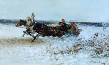 Ворошилов Сергей Семёнович. Тройка. Холст, масло. 58х98. Воронежский областной художественный музей имени И.Н.Крамского.