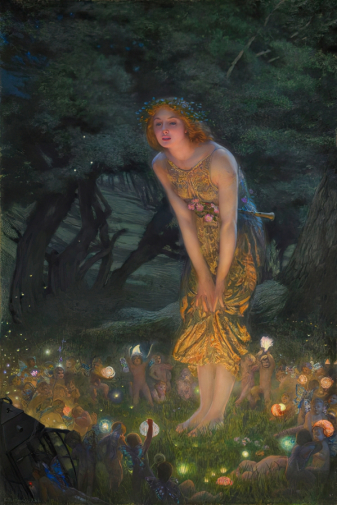 Эдвард Роберт Хьюз. Канун летнего солнцестояния. Холст, масло. 1908. Частное собрание.