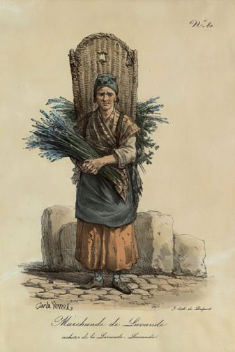 Карл Верне. Продавщица лаванды. Бумага, литография. 29,5х19,5. 1815-1825. Государственный Эрмитаж.