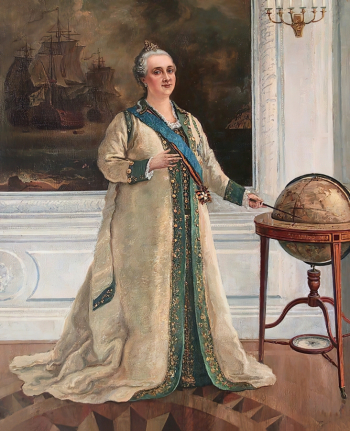Пен Сергей Варленович. Императрица Екатерина II в мундирном платье. Холст, масло. 100х80. 1998. Центральный военно-морской музей.