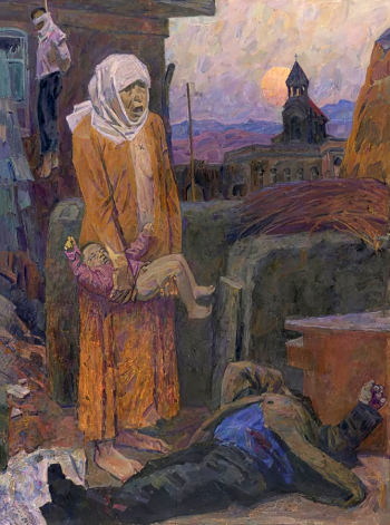 Папикян Альберт Степанович. Геноцид. Холст, масло. 160х120. 1995. Московский музей современного искусства.