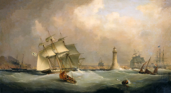 Николас Мэтьюз Конди. Русская эскадра у берегов Ирландии в 1844 году. Холст, масло. 54х81. 19 век. Центральный военно-морской музей.
