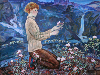 Петров-Маслаков Всеволод Михайлович. Цветущий рододендрон. Холст, масло. 99х130. 1972. Музейно-выставочный центр Забайкальского края.