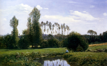 Клод Моне. Вид на Руэль. Холст, масло. 46х65. 1858. Частное собрание (Япония).