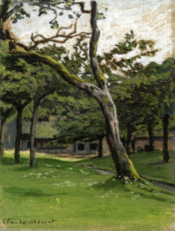 Клод Моне. Ферма Норман среди деревьев. Бумага, пастель. 32,4х22,5. Конец 19 века. Частное собрание.
