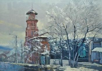 Пащенко Андрей Петрович. Этюд с каланчой. Холст, масло. 80х60. 2012. Музейно-выставочный центр Забайкальского края.