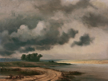 Сухово-Кобылина Софья Васильевна. Перед грозой. Картон, масло. 17х22,7. 1850-е. Государственная Третьяковская галерея.
