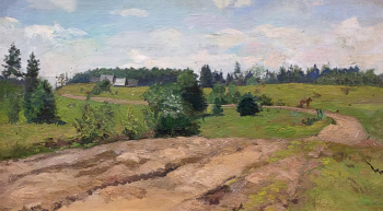 Хайкин Павел Измаилович. Летний пейзаж. Холст, масло. 35х60. 1950. Волгоградский музей изобразительных искусств имени И.И.Машкова.