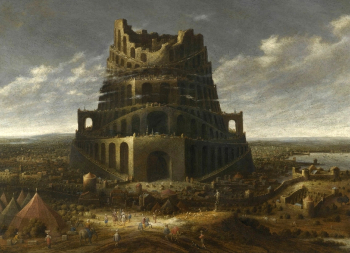 Ян Микер. Вавилонская башня. Холст, масло. 88,4х122,3. 1650. Частное собрание.