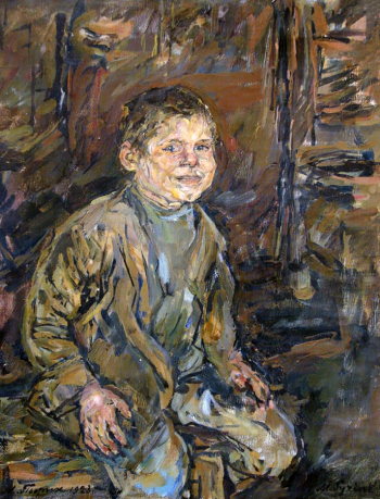 Пырин Михаил Семёнович. Пастушок. Холст, масло. 58х42. 1923. Государственный музей Палехского искусства.