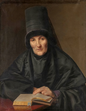 Славянский Фёдор Михайлович. Портрет игуменьи. Холст, масло. 74х58. 1844. Государственный Эрмитаж.