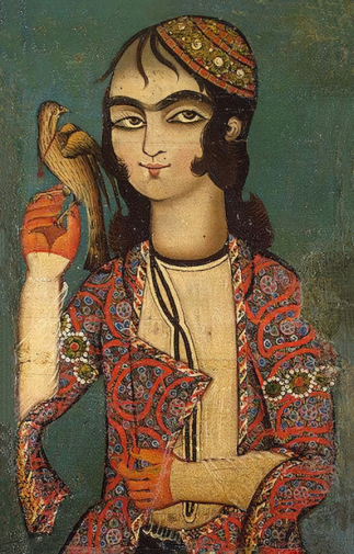 Неизвестный персидский художник. Мальчик с соколом. Холст, масло. 46х30,5. 18 век. Государственный Эрмитаж.