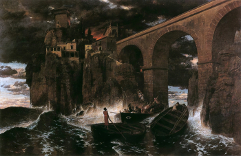Арнольд Бёклин. Нападение пиратов. Доска, масло. 153х232. 1886. Музей Вальрафа-Рихарца.