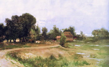 Орловский Владимир Донатович. Хутор. Картон, масло. 35х53. 1898. Химкинская картинная галерея имени С.Н.Горшина.