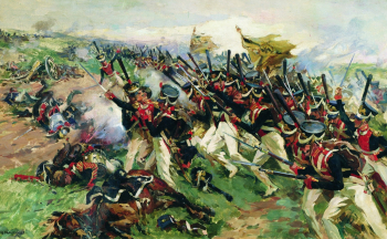 Самокиш Николай Семёнович. Бой при Островне 13 июля 1812 года. Холст, масло. 1912. Музей-панорама Бородинская битва.
