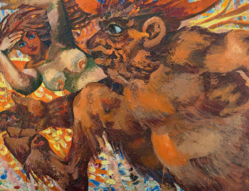 Пурыгин Валентин Захарович. Леший и русалка. Холст, масло. 99,5х130. 1980-е. Самарский областной художественный музей.