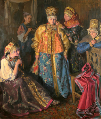 Куликов Иван Семёнович. Убор невесты. Холст, масло. 178х151,5. 1911. Муромский историко-художественный музей.