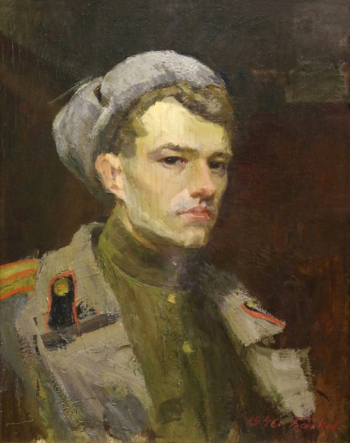 Бабков Сергей Фёдорович. Автопортрет. Холст, масло. 46х37. 1946. Военно-исторический музей артиллерии, инженерных войск и войск связи.