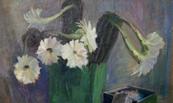 Кукулиев Уриэль Абрамович. Кактусы. Холст, масло. 47х77. 1960-е. Государственный музей Холуйского искусства.