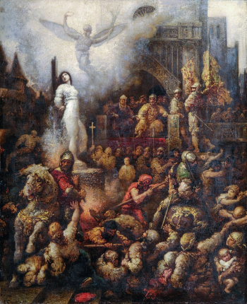 Франсуа Шифляр. Казнь Жанны д`Арк. Холст, масло. 73х60. До 1901. Частная коллекция.