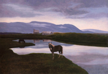 Тораринн Торлаукссон. В долине Тингведлир. Холст, масло. 1900. Национальная галерея Исландии.